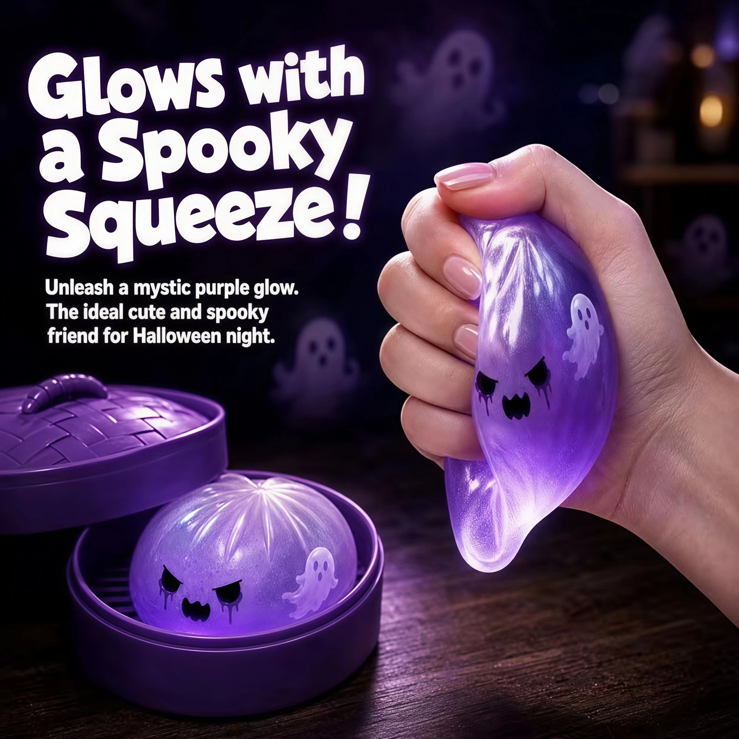 Dumpling Squishy Halloween Ghosts Relieve Stress Money Sparkling Shark Dumplings Soft Relaxation Slow Elastic Buns Festival Gift