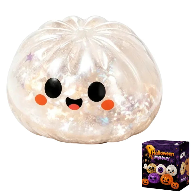 Halloween Ghost Dumpling Squishy Toy, Ghost Pumpkin Eyeball Slow Rising Stress Relief Squeeze Toy For Halloween Party