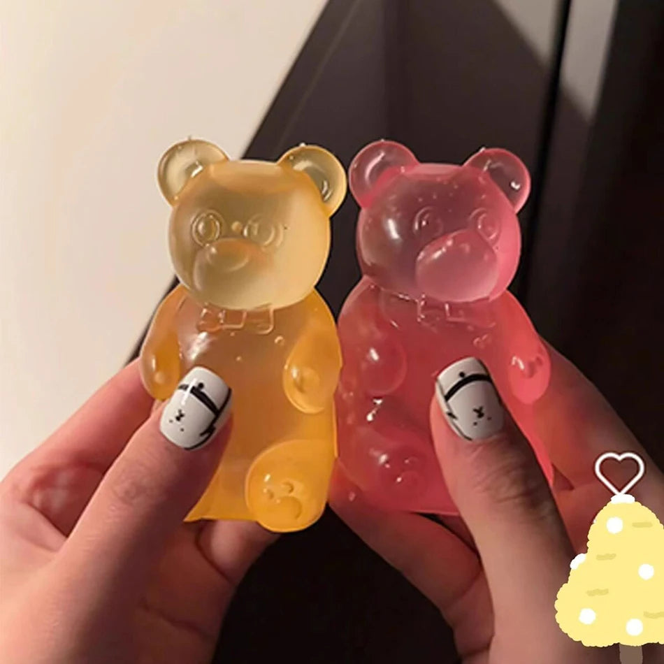 Squishy Gummy Bear Squeeze Fidget Toy Soft Jelly Slow Rising TPR Sensory Stress Relief Anti Anxiety Desk Decor Adults Party Gift