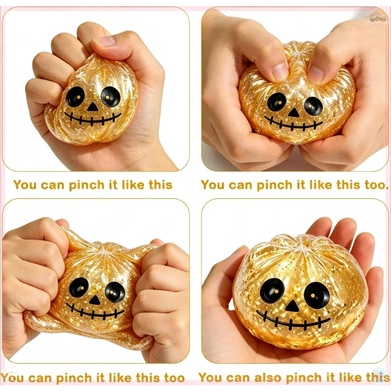 Halloween Ghost Dumpling Squishy Toy, Ghost Pumpkin Eyeball Slow Rising Stress Relief Squeeze Toy For Halloween Party
