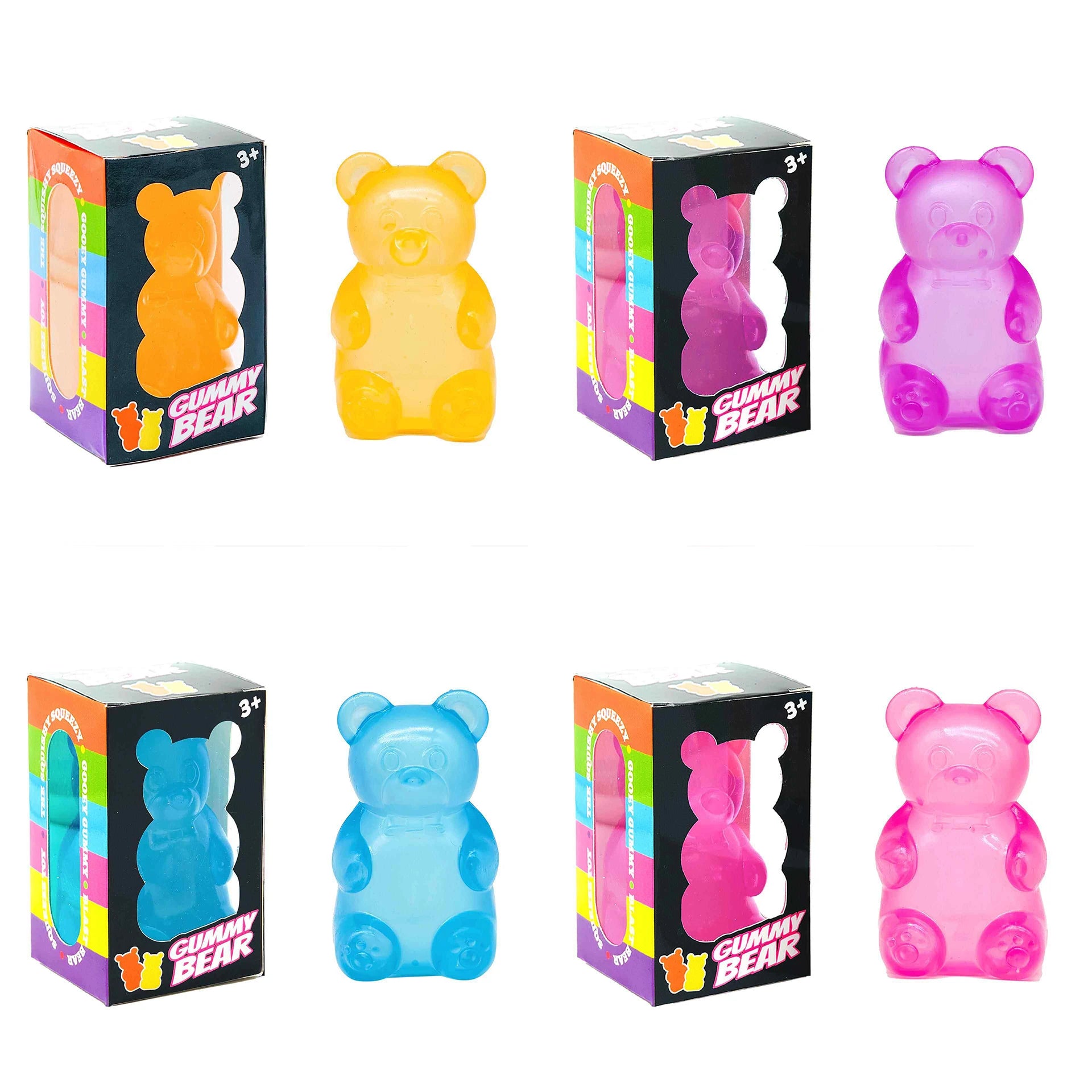 Squishy Gummy Bear Squeeze Fidget Toy Soft Jelly Slow Rising TPR Sensory Stress Relief Anti Anxiety Desk Decor Adults Party Gift