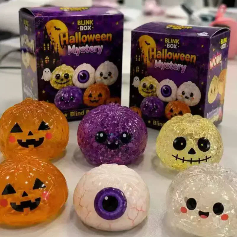 Halloween Ghost Dumpling Squishy Toy, Ghost Pumpkin Eyeball Slow Rising Stress Relief Squeeze Toy For Halloween Party