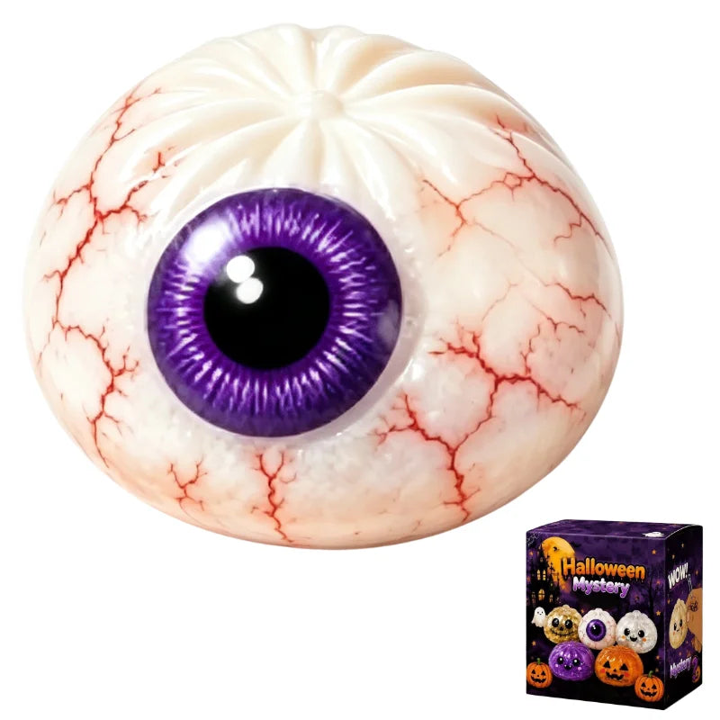 Halloween Ghost Dumpling Squishy Toy, Ghost Pumpkin Eyeball Slow Rising Stress Relief Squeeze Toy For Halloween Party