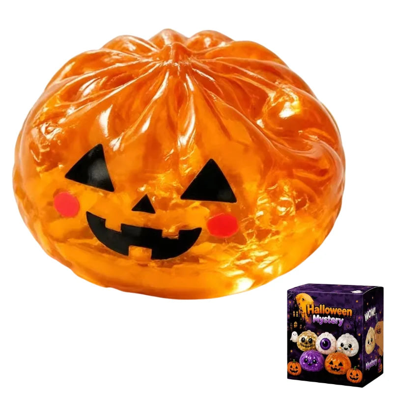 Halloween Ghost Dumpling Squishy Toy, Ghost Pumpkin Eyeball Slow Rising Stress Relief Squeeze Toy For Halloween Party