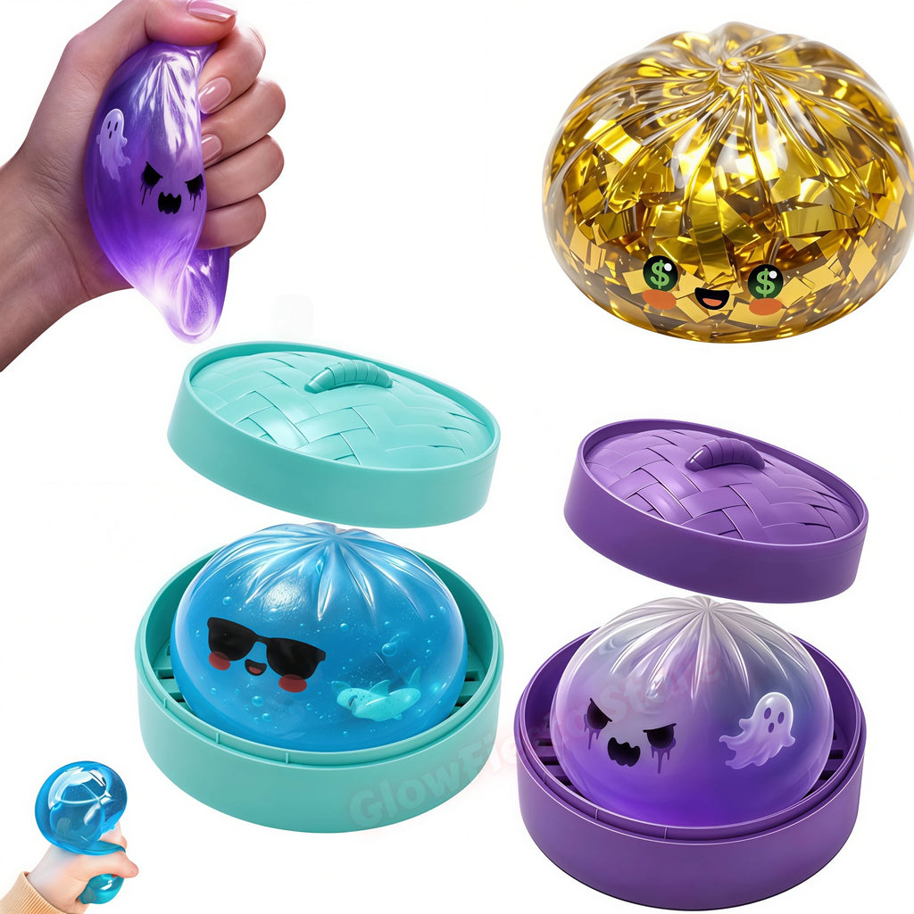 Dumpling Squishy Halloween Ghosts Relieve Stress Money Sparkling Shark Dumplings Soft Relaxation Slow Elastic Buns Festival Gift